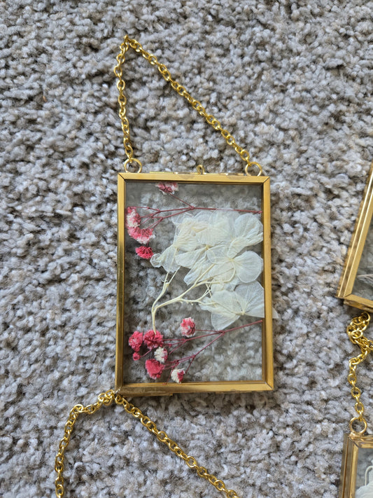 Pressed Plant Glass Window Hanging
