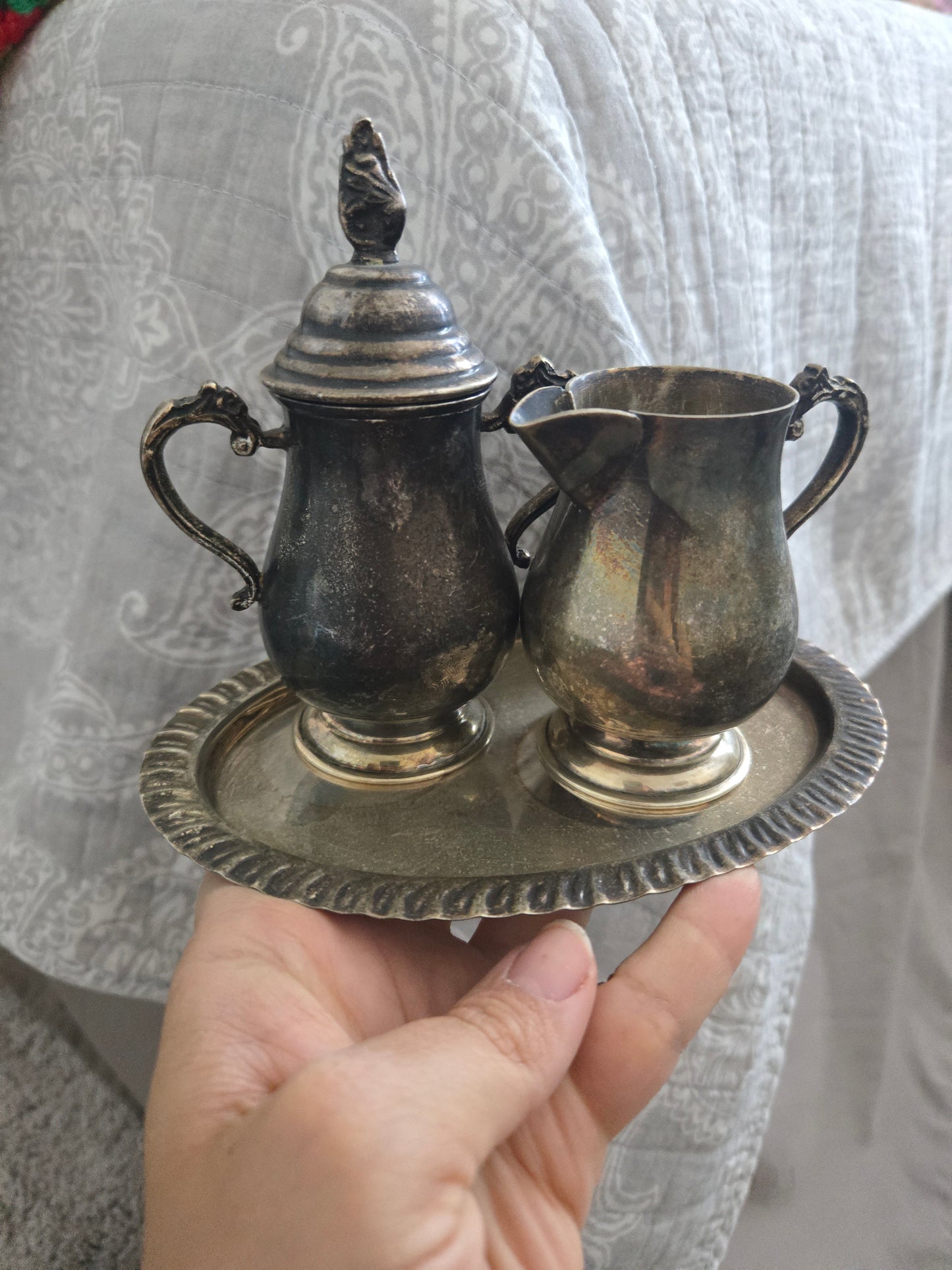 Silver Cream and Sugar Set