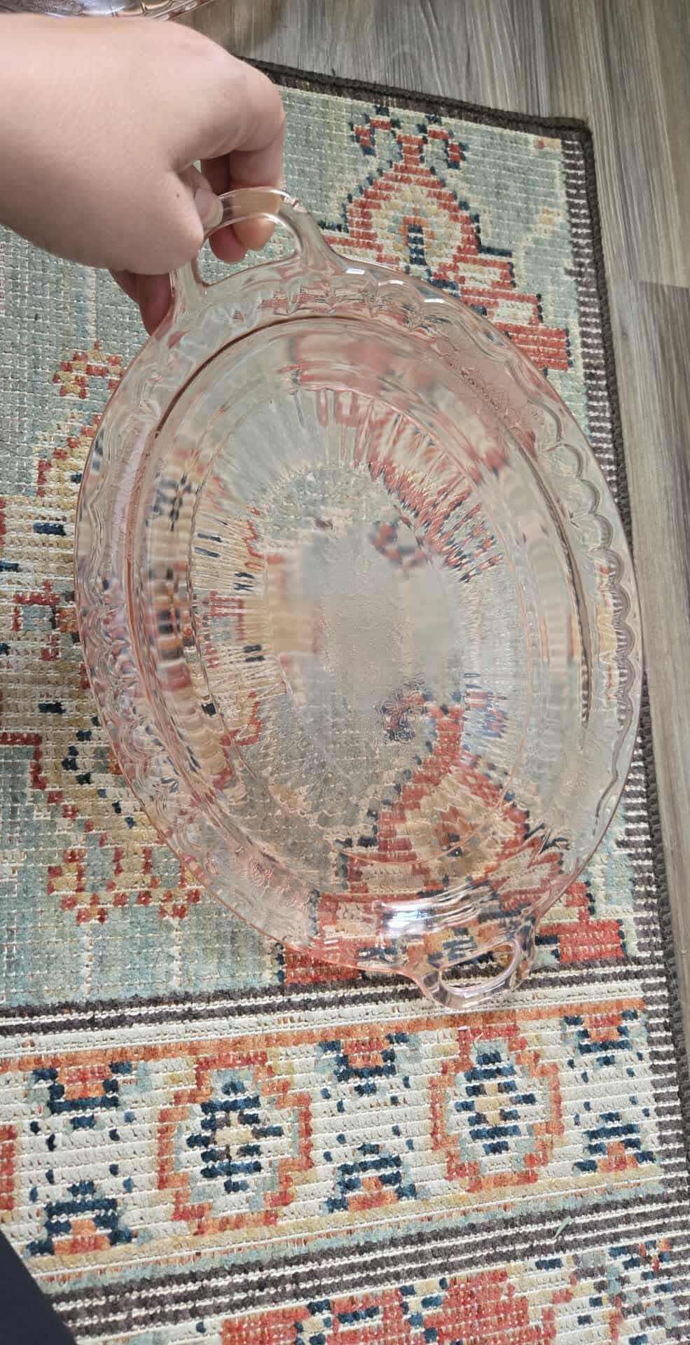 Pink Depression Glass Platter
