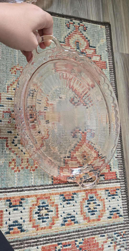 Pink Depression Glass Platter