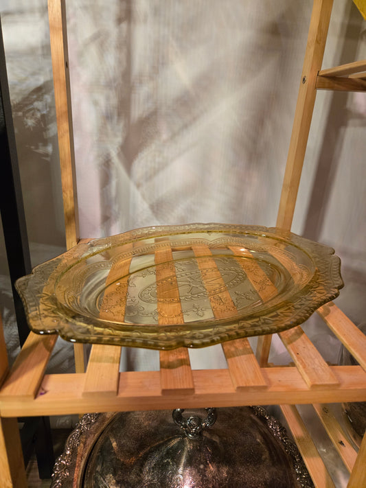 Yellow Depression Glass Server