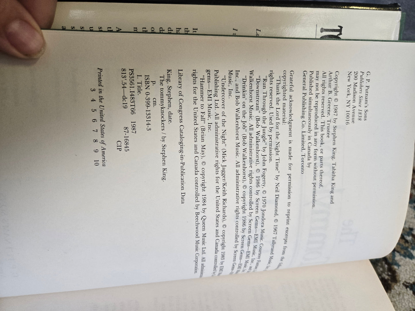 1st Edition The Tommyknockers by Stephen King