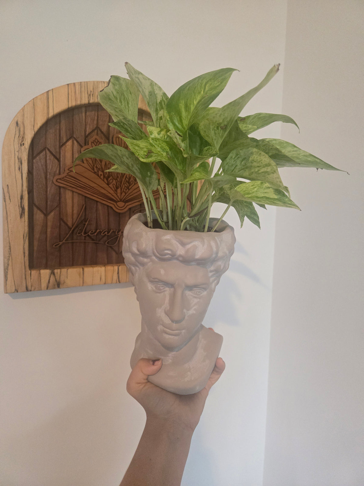 Large Marble Queen Pothos Bust
