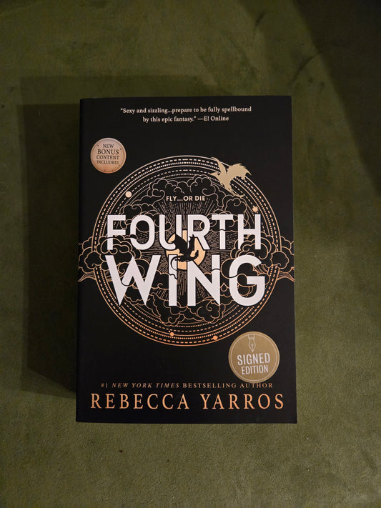 Signed 1st Edition Paperback Fourth Wing with Sprayed Edges by Rebecca Yarros