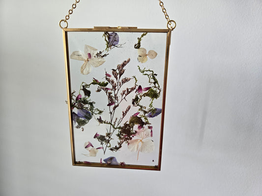 Floral 6x4.5 Pressed Flower Suncatcher
