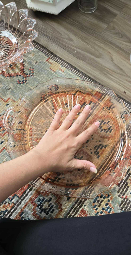 Pink Depression Glass Platter
