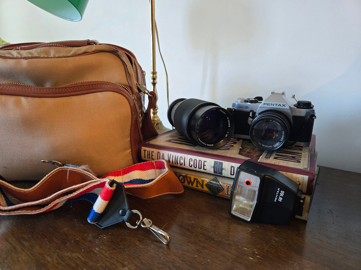 Pentax K1000 Camera with Extra Camera Lense, Case, Flash, Strap